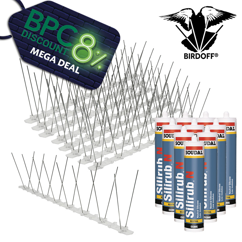 BIRDOFF Narrow Stainless Spike and Glue Kits